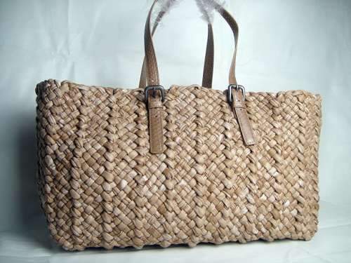 Bottega Veneta Woven Tote Bag 9789 light brown